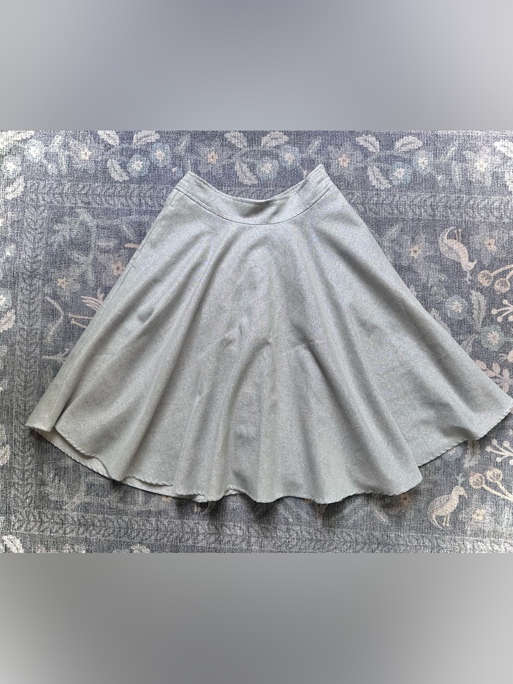 Comme Toi Silver Metallic Woven Circle Skirt Sz S